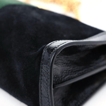 Gucci Suede Patent GG Web Small Ophidia Chain Shoulder Bag Black 16 of 21