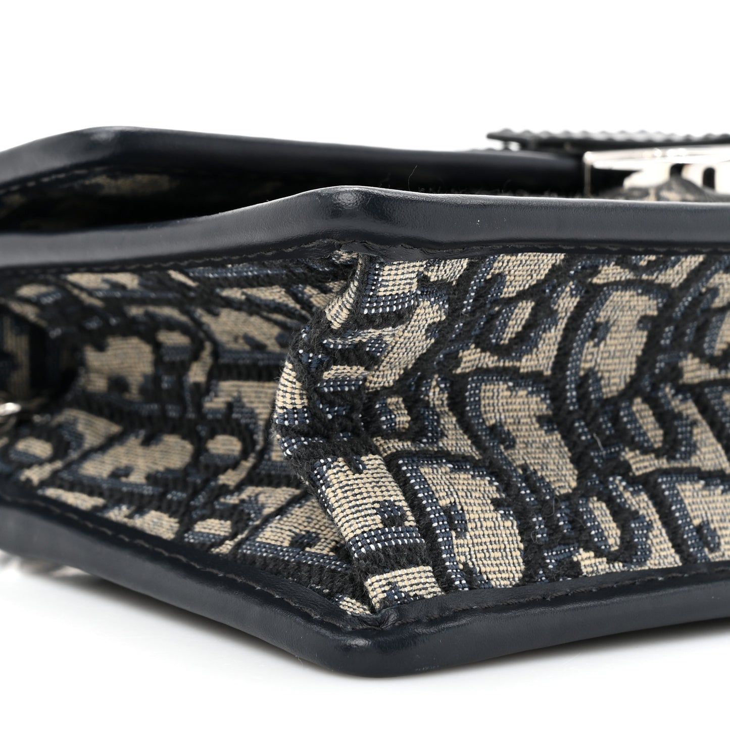 Oblique Calfskin 30 Montaigne East West Chain Flap Bag Blue