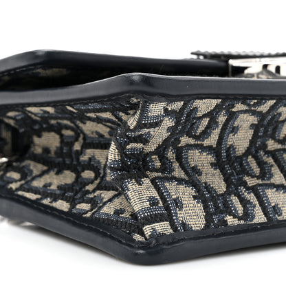 Christian Dior Oblique Calfskin 30 Montaigne East West Chain Flap Bag Blue 9 of 12
