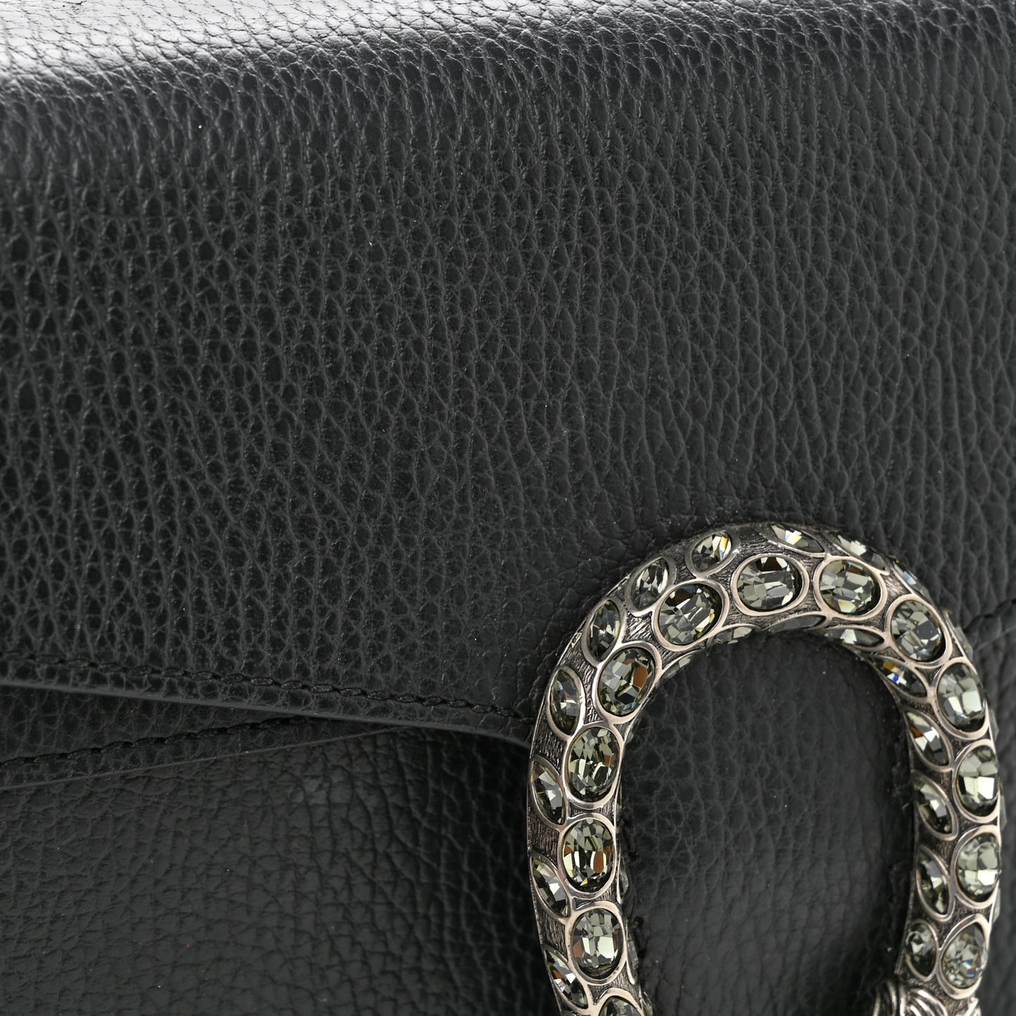 Pebbled Calfskin Small Dionysus Shoulder Bag Black