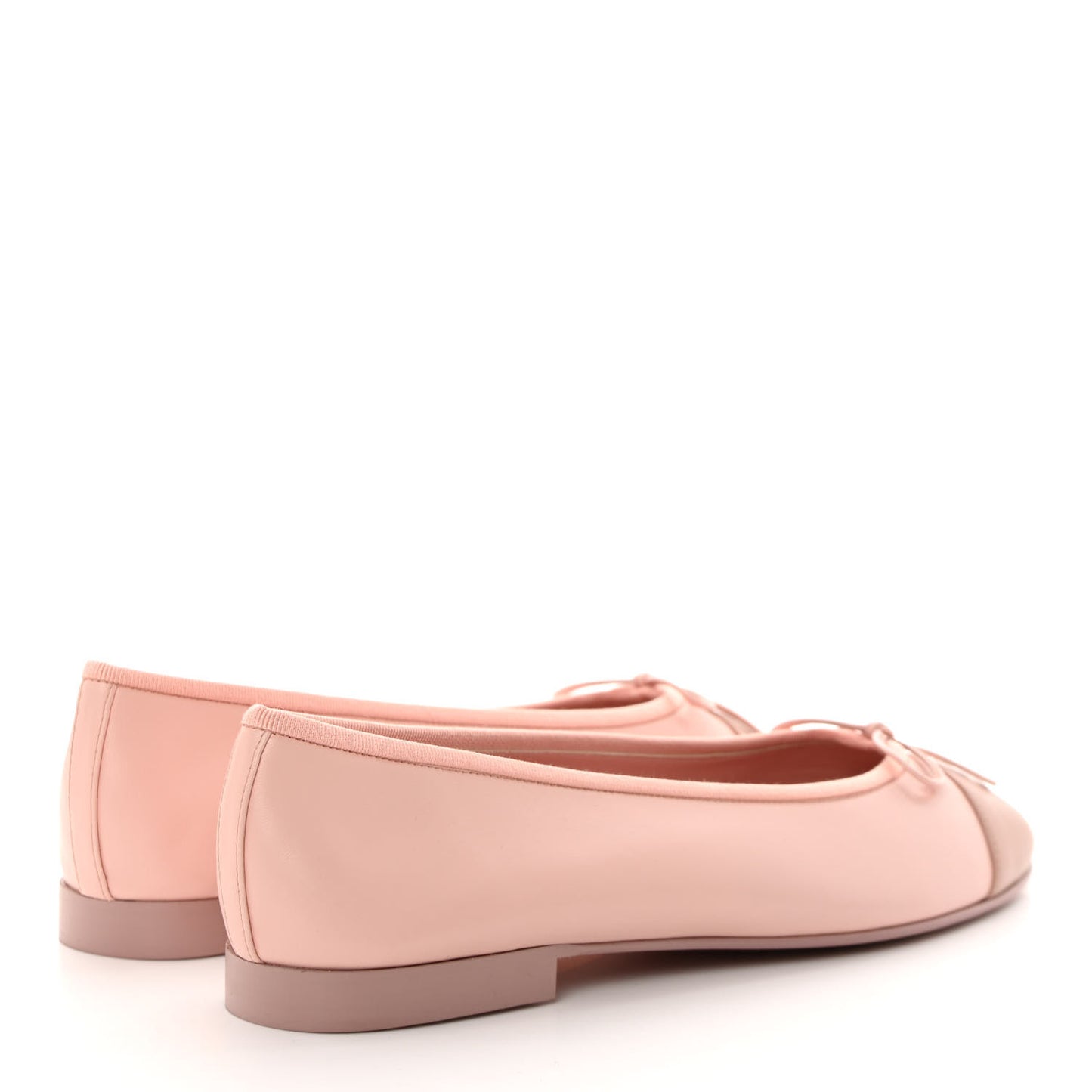 Lambskin Cap Toe CC Ballerina Flats 40.5 Light Pink Dark Pink