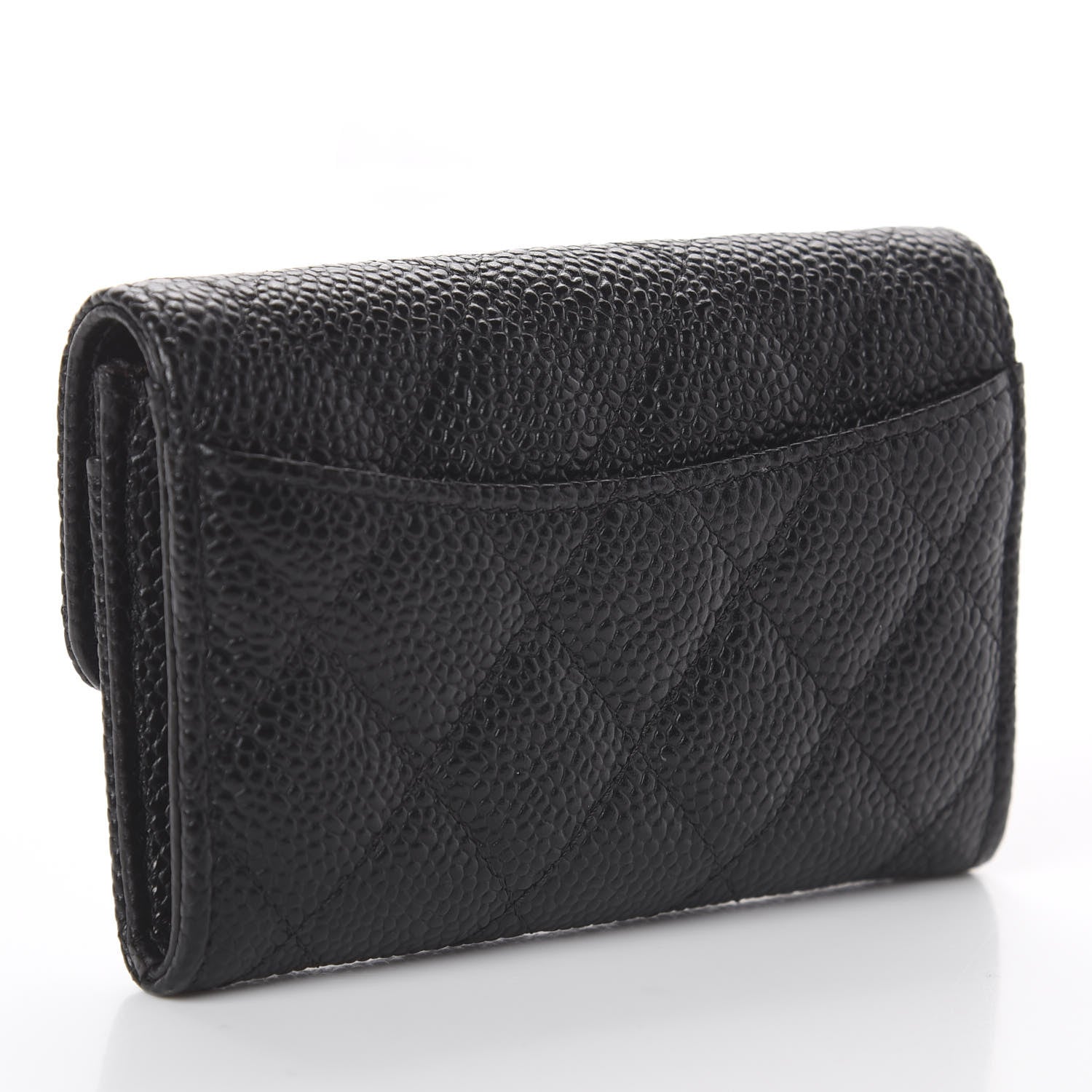 Chanel Caviar Quilted Flap Card Holder Wallet Black 2 of 7