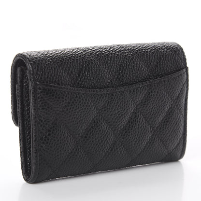 Chanel Caviar Quilted Flap Card Holder Wallet Black 2 of 7
