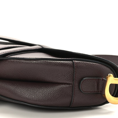 Christian Dior Grained Calfskin Saddle Bag Burgundy 9 of 9