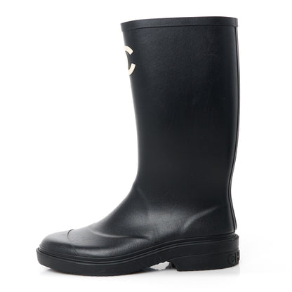 Chanel Caoutchouk CC High Boots 38 Black 1 of 11