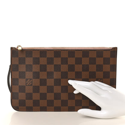 Louis Vuitton Damier Ebene Neverfull MM GM Pochette Rose Ballerine 2 of 9