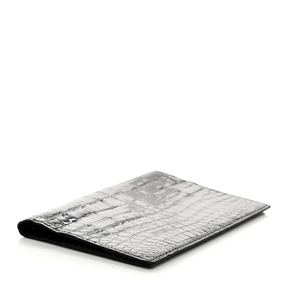 Hermes Shiny Crocodile Passport Holder Black 4 of 7