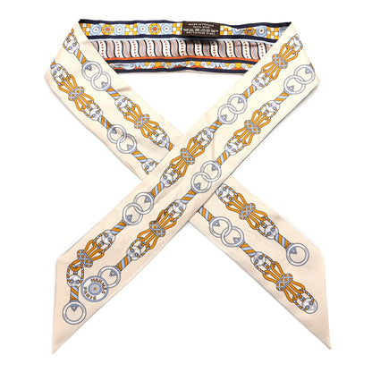 Hermes Silk Harnais En Rosace Twilly Creme Ciel Ocre 1 of 4