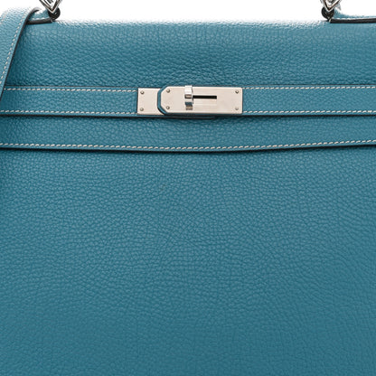 Hermes Togo Kelly Retourne 35 Blue Jean 7 of 9