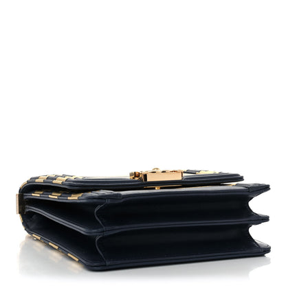 Chanel Metallic Lambskin Striped North South Boy Flap Navy Gold 3 of 11