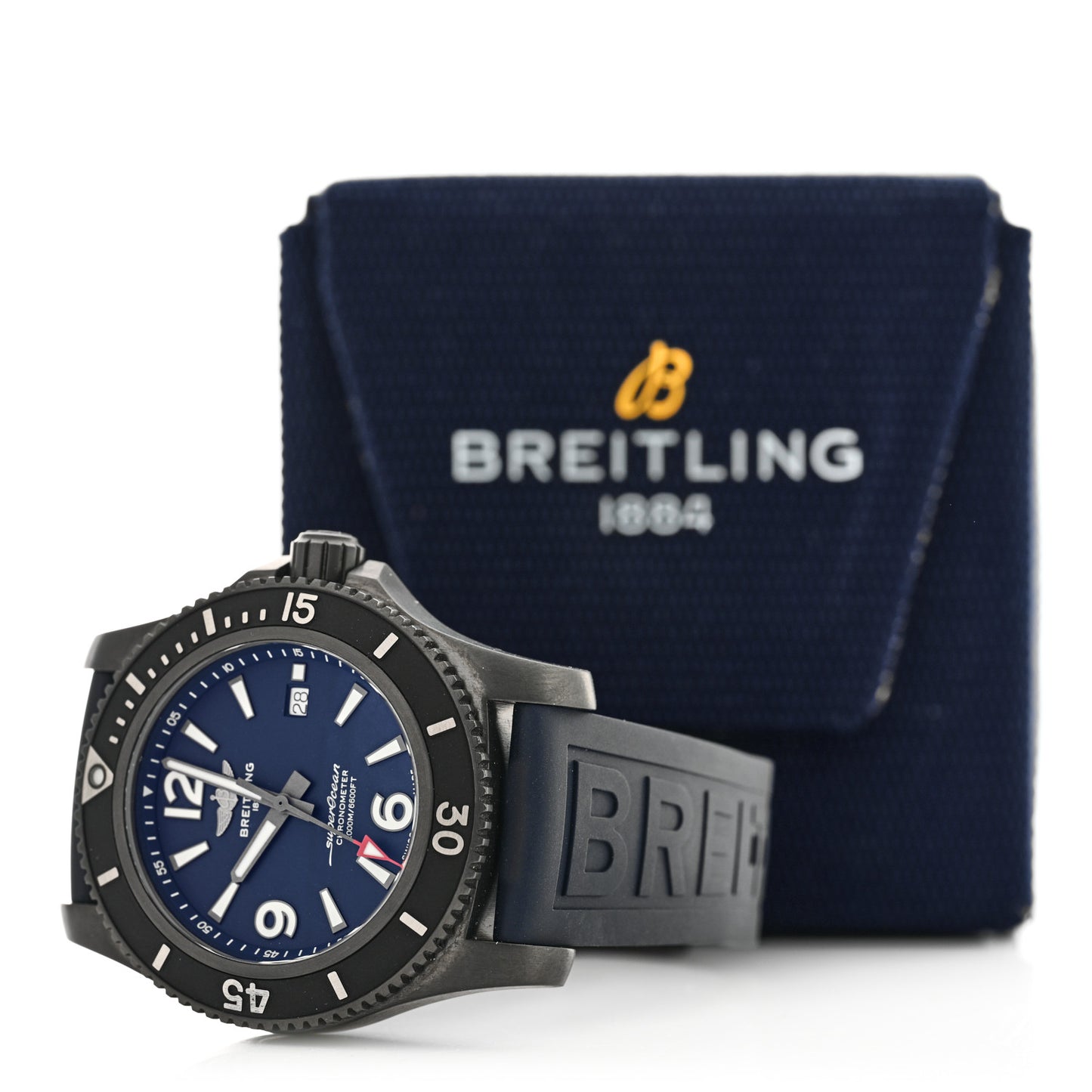 DLC Coated Stainless Steel Rubber 46mm Superocean Automatic Watch Blue M17368D71C1S1