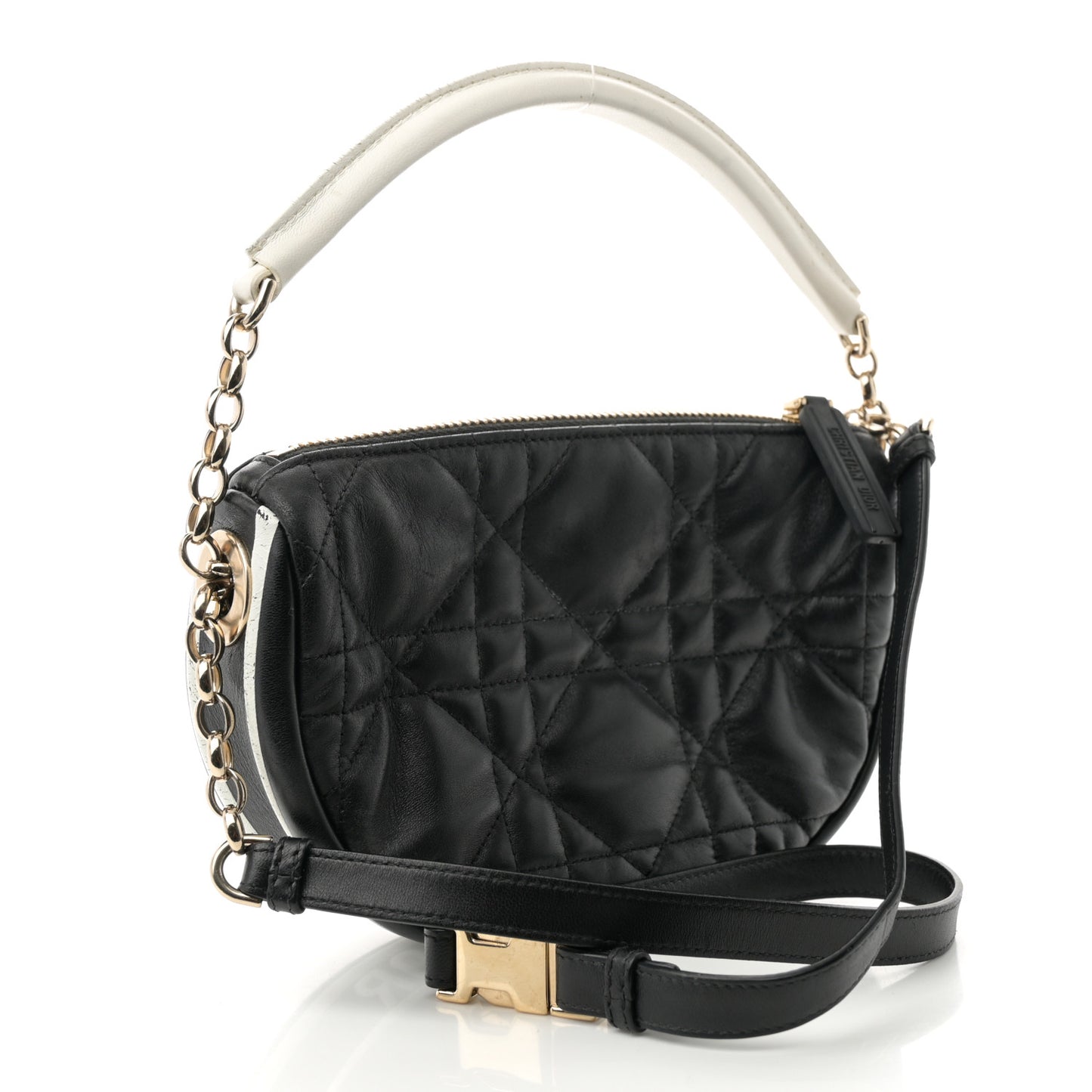 Lambskin Cannage Small Dior Vibe Hobo Bag Black