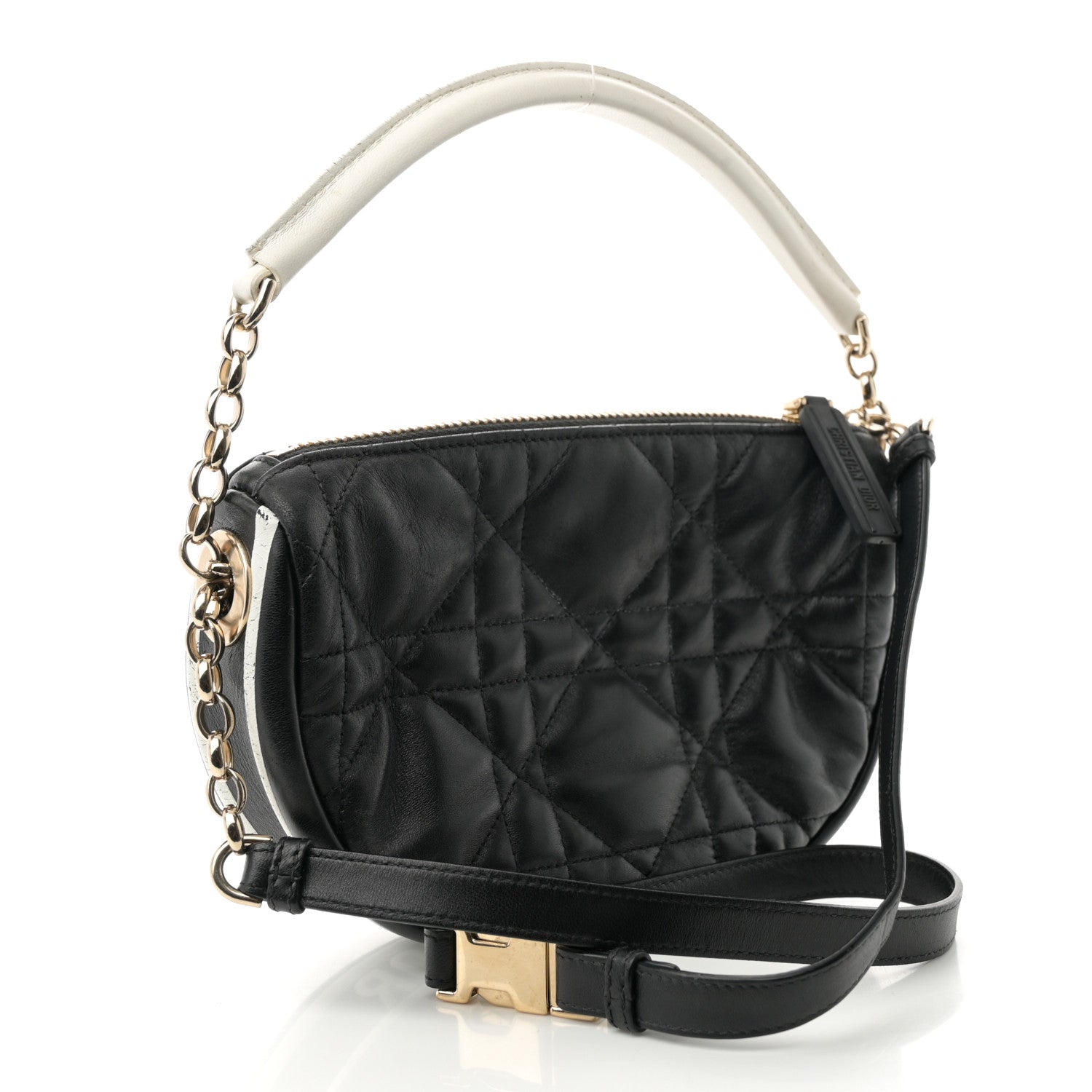 Christian Dior Lambskin Cannage Small Dior Vibe Hobo Bag Black 3 of 11