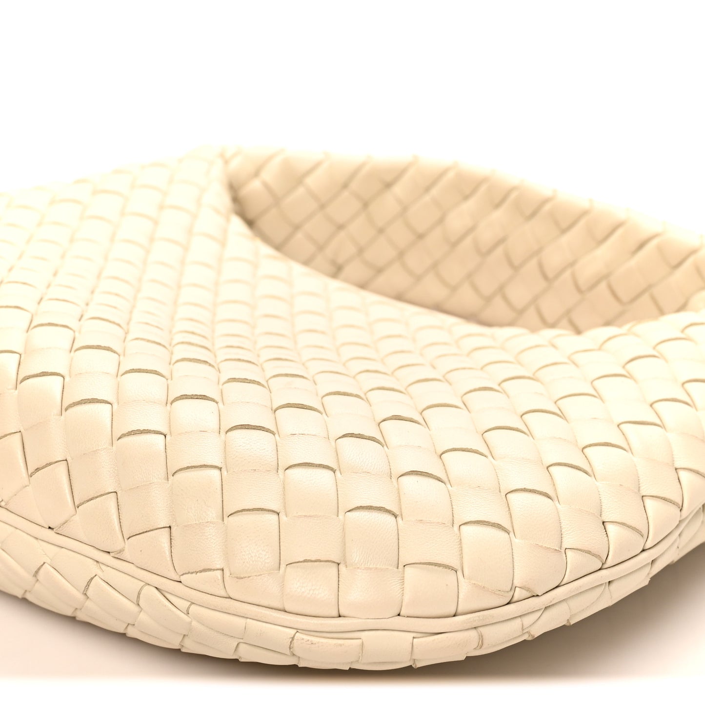 Supple Nappa Intrecciato Padded Small Veneta Hobo Sea Salt