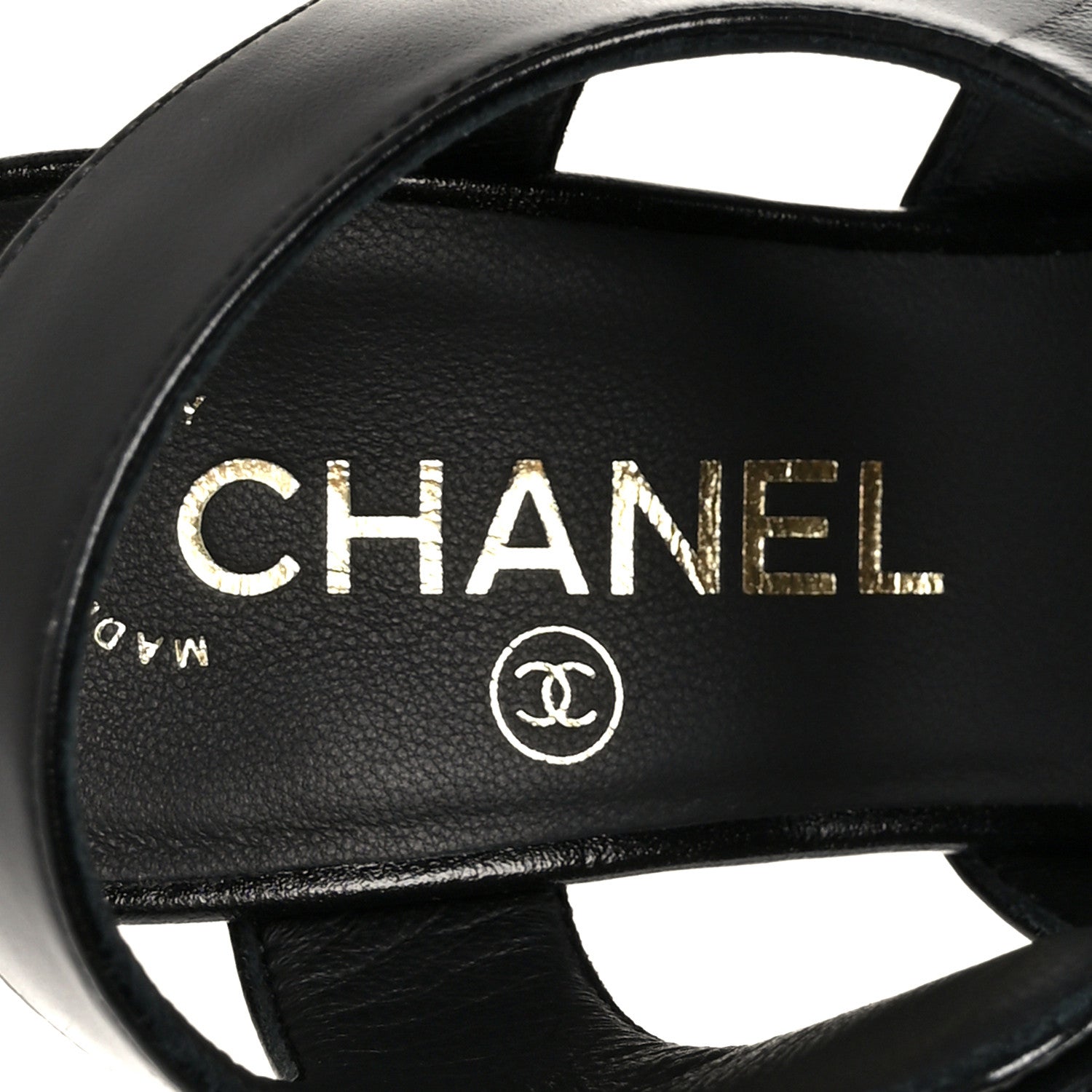 Chanel Shiny Calfskin CC Sandals 37 Black 1833662 – FASHIONPHILE