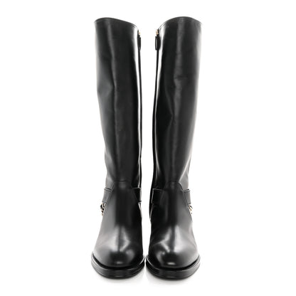 Chanel Calfskin Chain HIgh Boots 37.5 Black 2 of 13