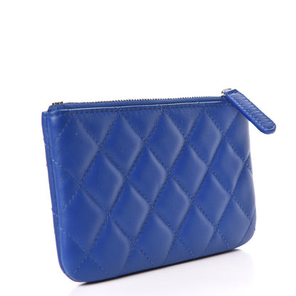 Chanel Lambskin Quilted Small Cosmetic Case Blue 3 of 7