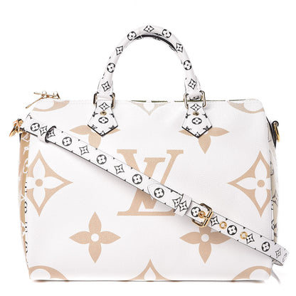Louis Vuitton Monogram Giant Speedy Bandouliere 30 Kaki Beige 1 of 11