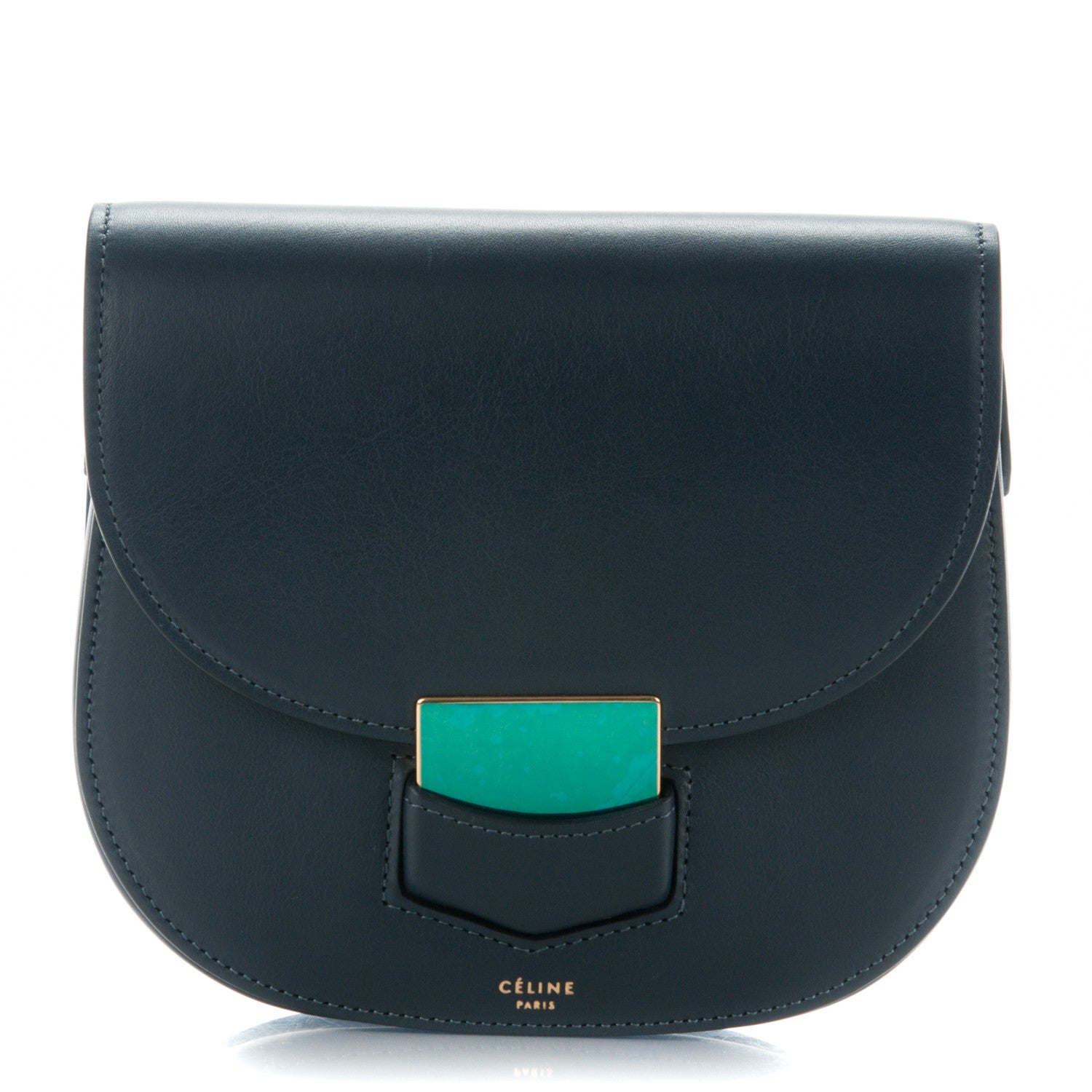 Celine Smooth Calfskin Small Trotteur Navy Blue 1 of 7