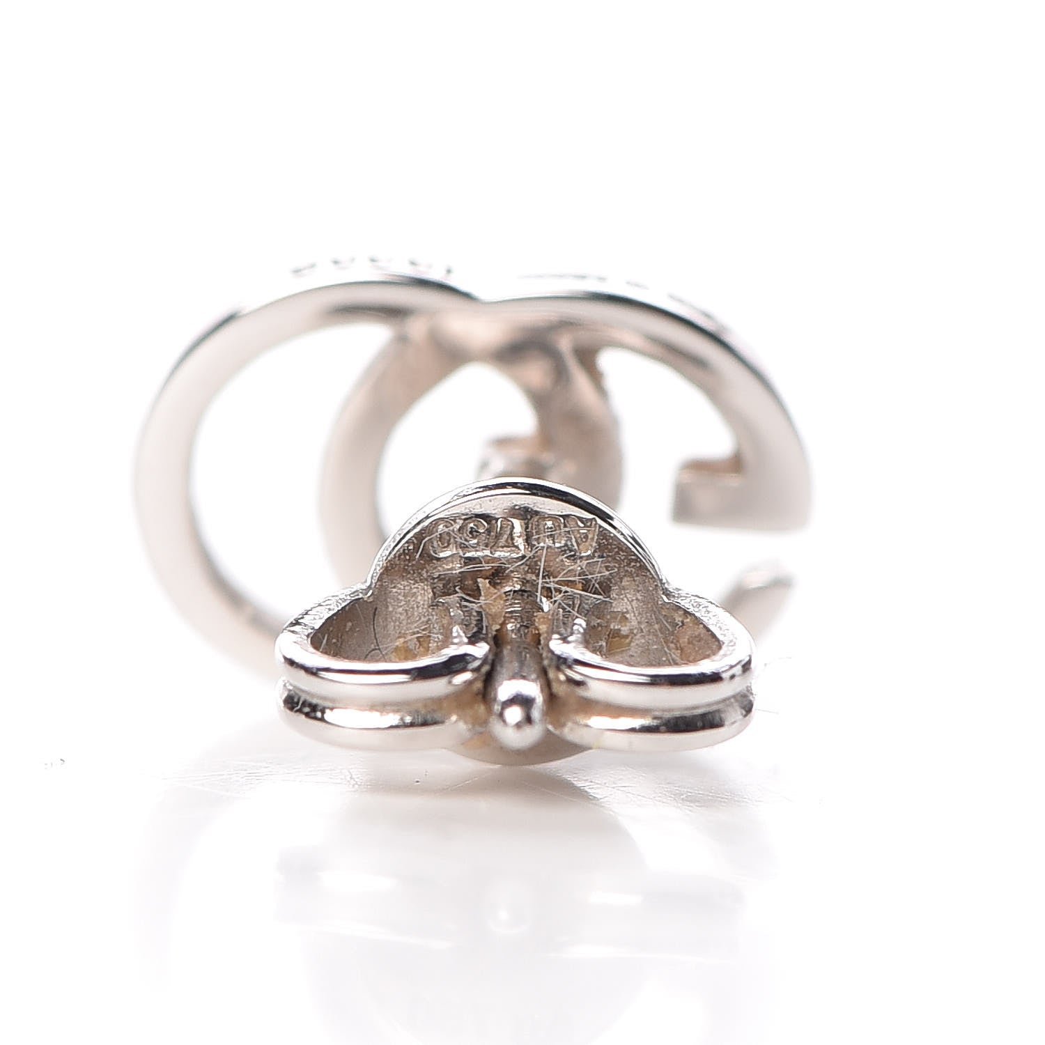 Gucci 18K White Gold GG Tissue Stud Earrings 4 of 6