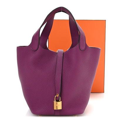 Hermes Taurillon Clemence Picotin Lock 18 PM Anemone 13 of 13