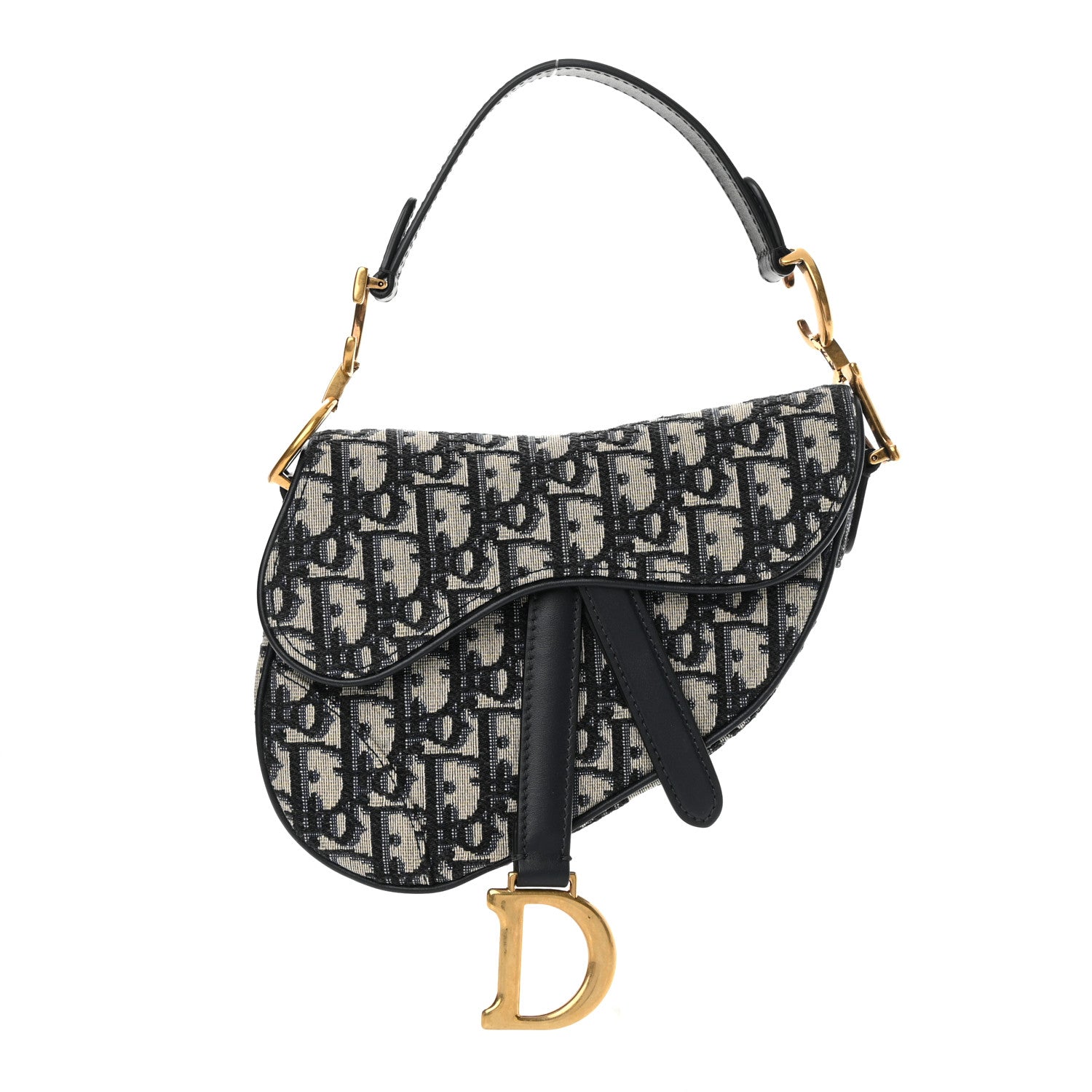 Christian Dior Oblique Mini Saddle Bag Blue 1 of 11