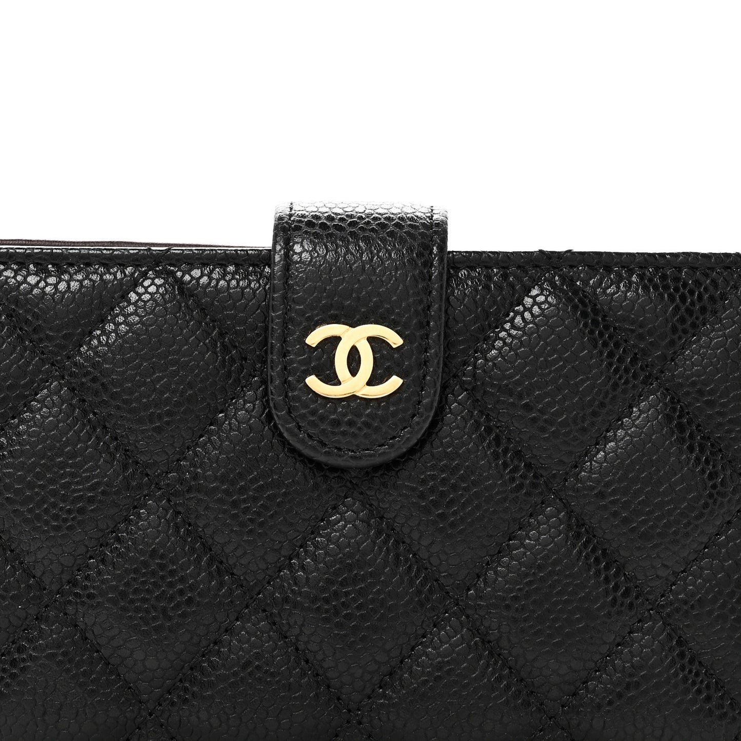 Caviar Quilted Zipped Pocket Wallet Black
