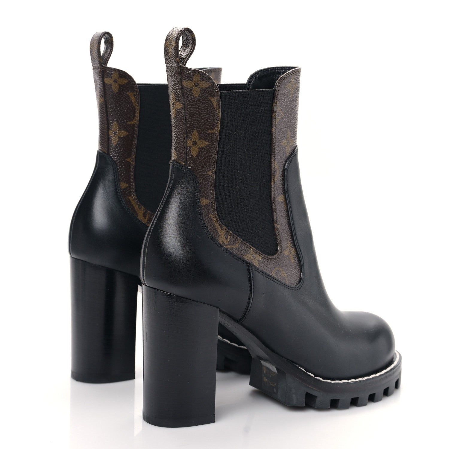 Louis Vuitton Calfskin Monogram Star Trail Ankle Boots 38 Black 4 of 7
