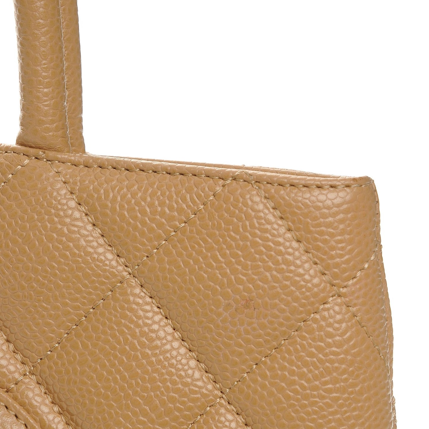 Caviar Quilted Medallion Tote Beige