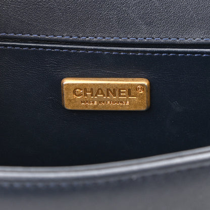 Chanel Orylag Medium Boy Top Handle Flap Navy 6 of 10