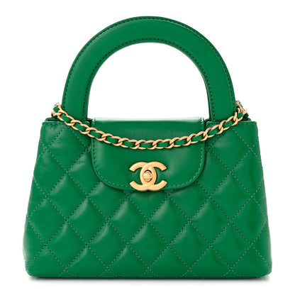 Chanel Shiny Aged Calfskin Quilted Nano Kelly Shopper Green 1 of 10
