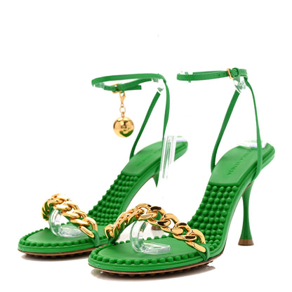 Bottega Veneta Lambskin Dot 90mm Sandals 39 Grass 6 of 18