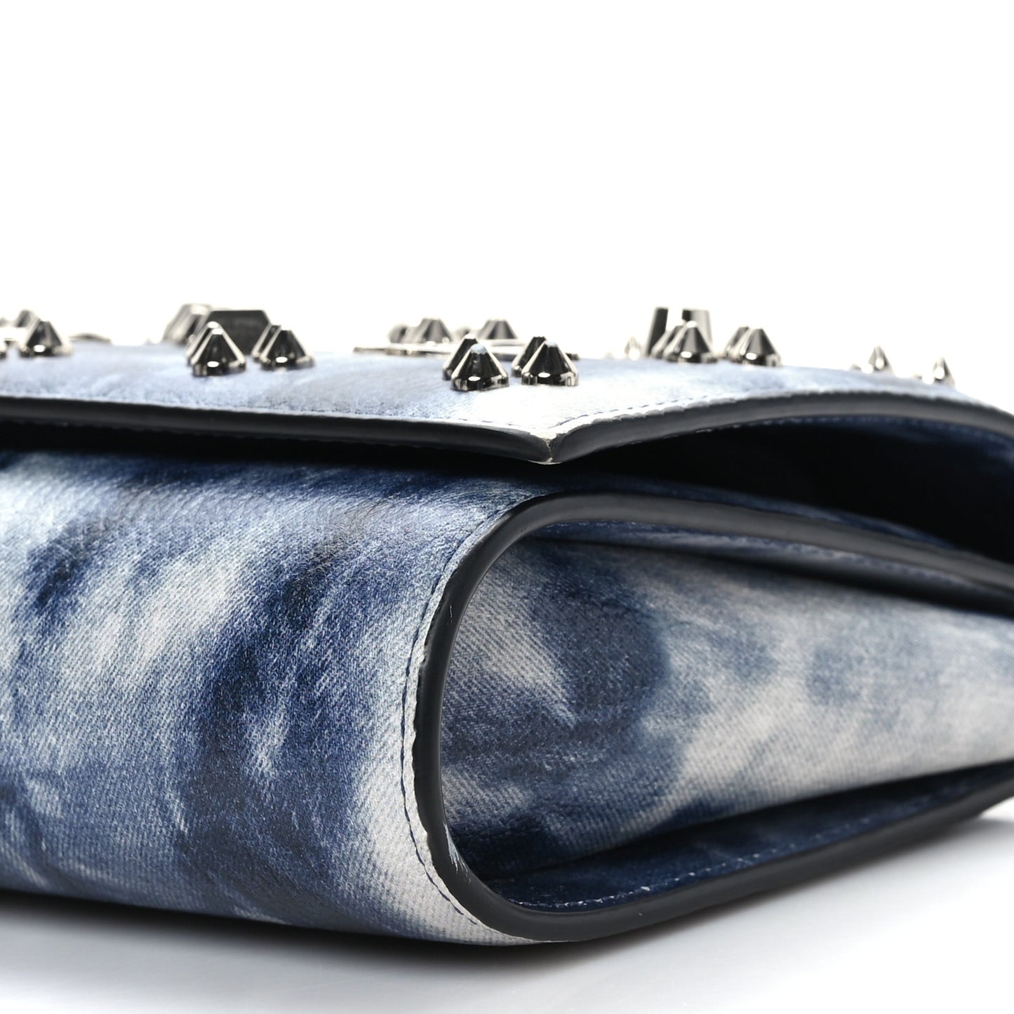 Calfskin Printed Punk Spikes Paloma Clutch Multicolor