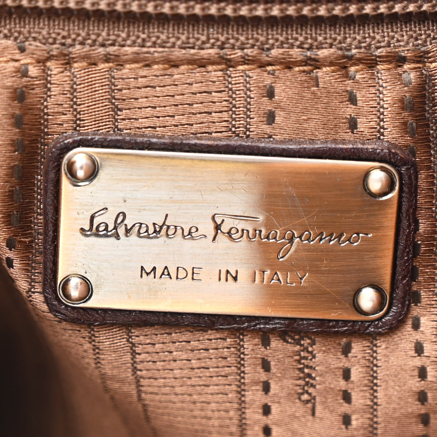 Salvatore Ferragamo Calfskin Gancini Stitched Hobo Tan 6 of 11