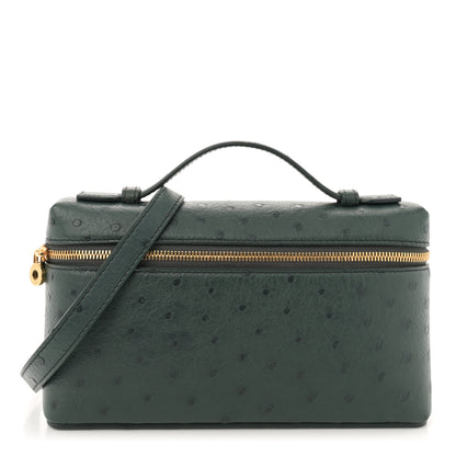 Loro Piana Ostrich L19 Extra Pocket Pouch Forest Green 1 of 9