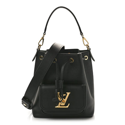 Louis Vuitton Calfskin Lockme Bucket MM Black 1 of 8