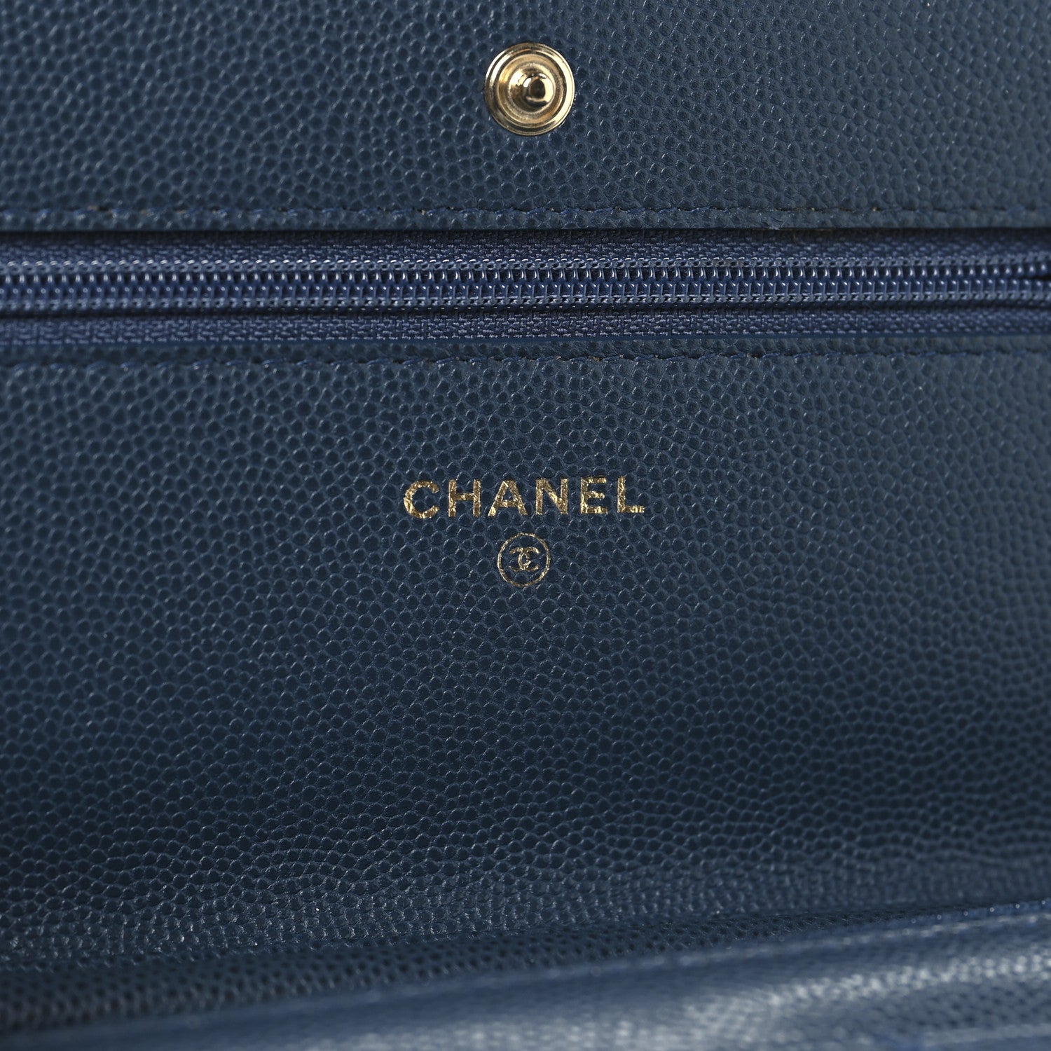 Chanel Caviar Quilted Wallet on Chain WOC Blue 6 of 11