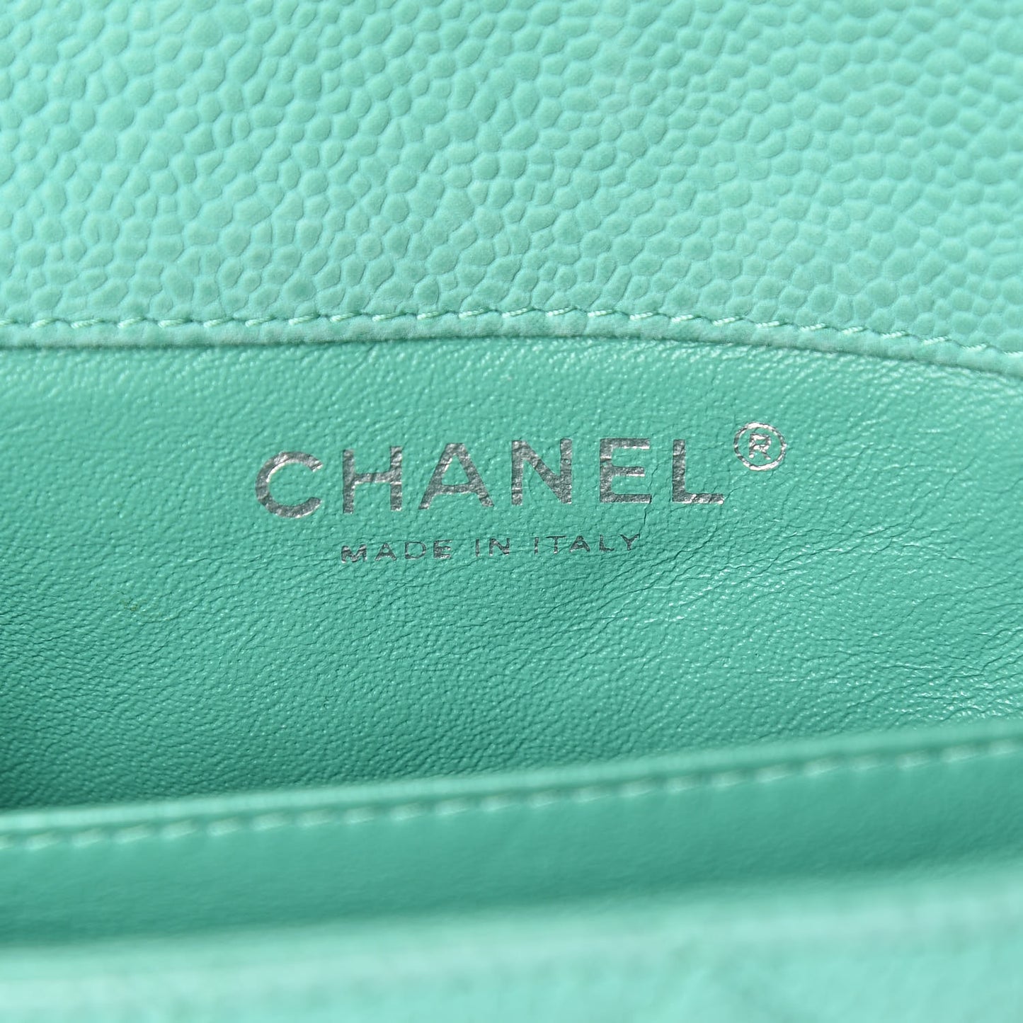 Caviar Quilted Extra Mini Flap Green