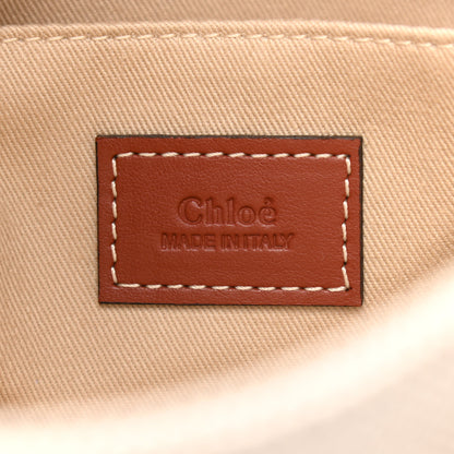 Chloe Cotton Calfskin Small Woody Ribbon Tote White Brown 6 of 9
