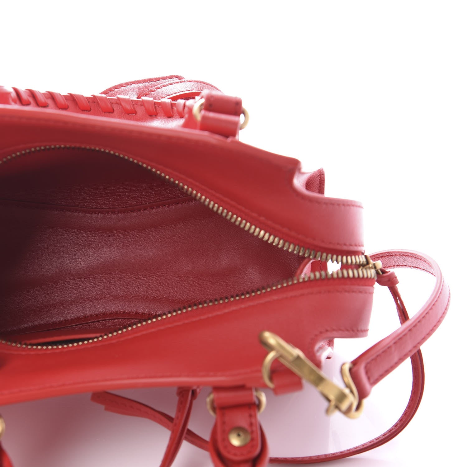 Balenciaga Smooth Calfskin Neo Classic Brass Hardware Mini City Red 6 of 10