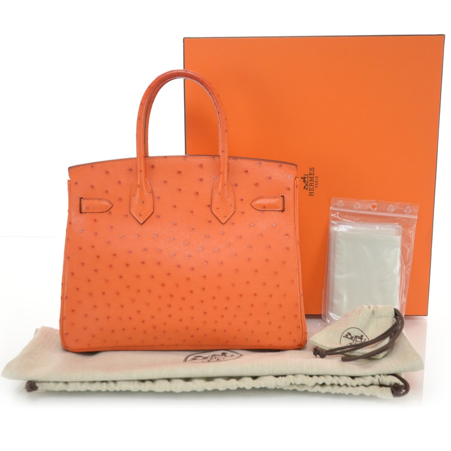 Hermes Ostrich Birkin 30 Tangerine Orange 3 of 9