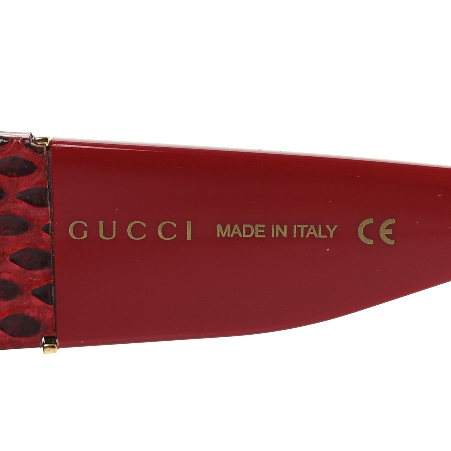 Gucci Snakeskin Acetate Square Sunglasses GG0484S Black Red 11 of 13