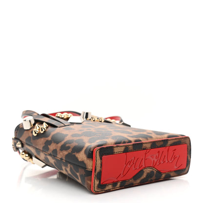 Christian Louboutin Calfskin Leopard Spike Studded Mini North South Cabata Tote Multicolor 4 of 7