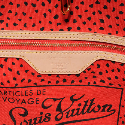 Louis Vuitton Monogram Kusama Waves Neverfull MM Red 9 of 10