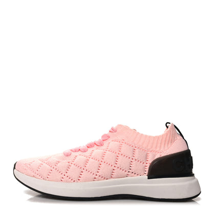 Chanel Mixed Fibers Quilted Womens CC Sneakers 37.5 Light Pink 1 of 7