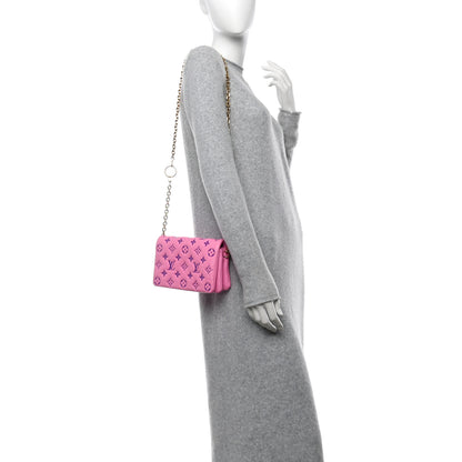 Louis Vuitton Lambskin Embossed Monogram Vuittamins Pochette Coussin Rose Violet 2 of 12