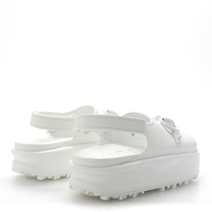 Gucci Soft Rubber Horsebit Touch Womens Strapped Sandals 37 Great White 5 of 9