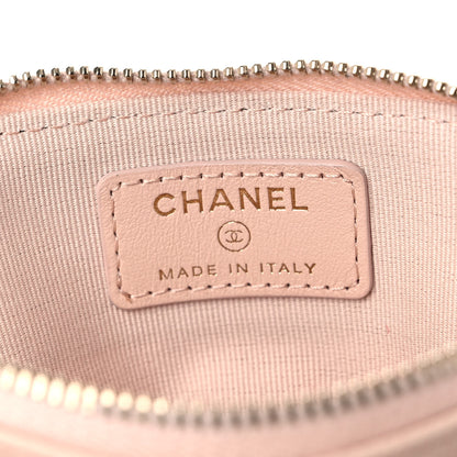 Chanel Caviar Quilted Zip Card Holder Wallet Light Beige 6 of 9