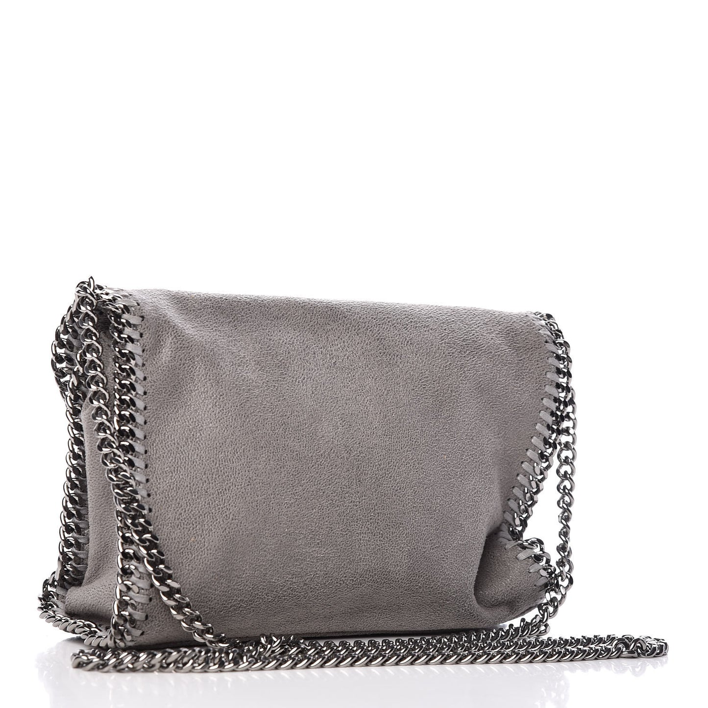 Shaggy Deer Mini Falabella Fold Over Tote Light Grey