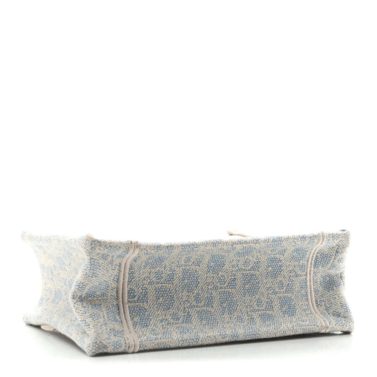 Christian Dior Washed Embroidery Oblique Lace Dior Medallion Mini Book Tote With Strap Celeste Blue Ecru 4 of 13